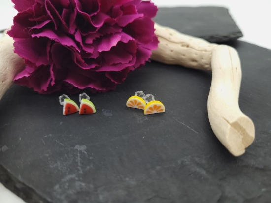 Preview: Mini Melone & Orange Ohrstecker